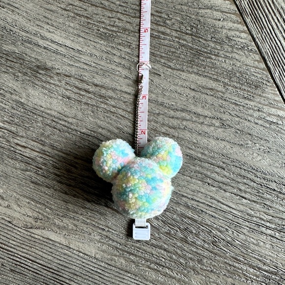 Disney Handmade Rainbow Thread Pom Pom Mickey silhouette earrings - Picture 3 of 4